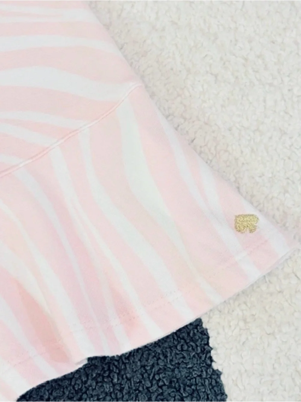 Kate Spade Womens Small Pink Zebra Print Ruffle Coquette Balletcore T Shirt Top